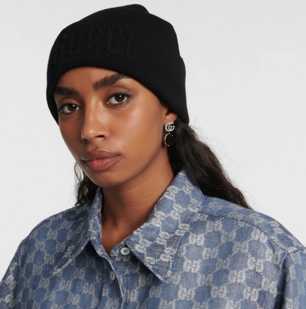 GUCCI Black Beanie/Hat - Unisex Size M - Picture 5 of 11